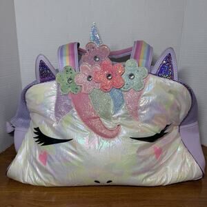OMG Accessories Purple Miss Gwen Glitter Flower Crown Unicorn Duffel Bag